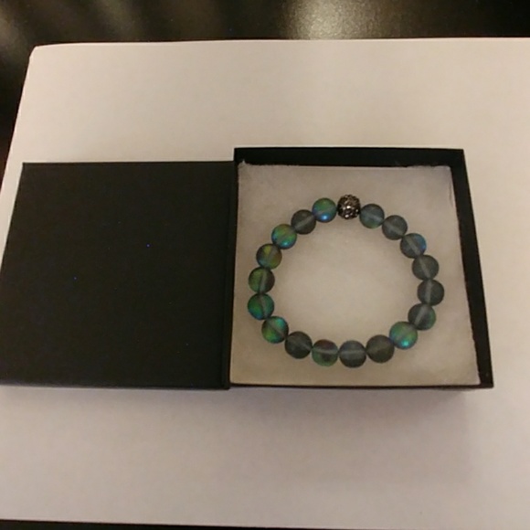 Charcoal Gray Moonstone Bracelet - Picture 7 of 8